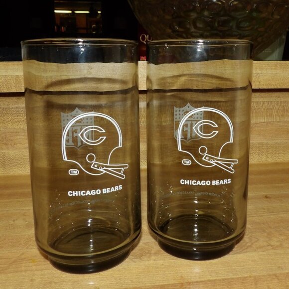 1979 Chicago Bears pair of Glass Tumbler, Burger Chef - Picture 1 of 5